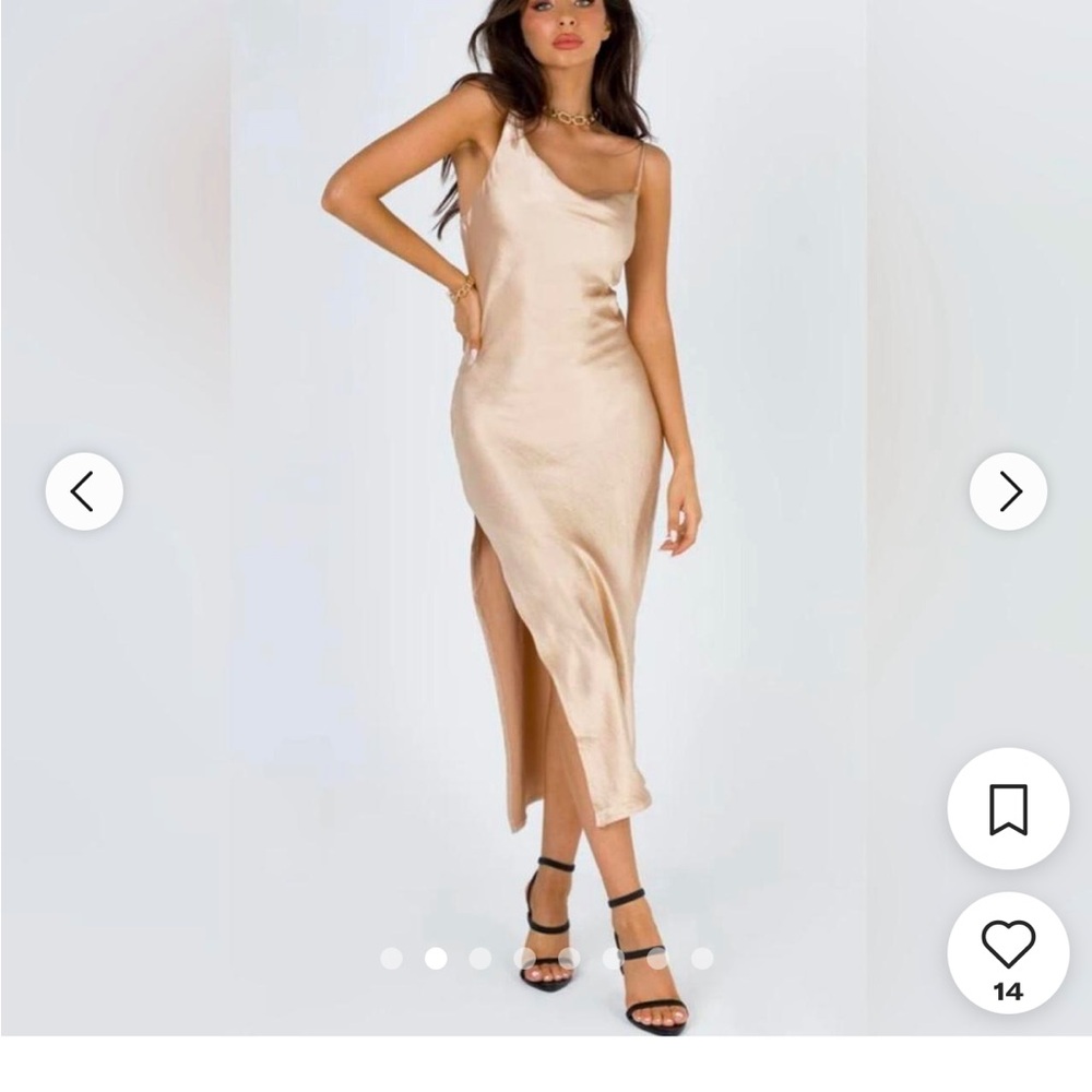 Elegant Satin Slip Dress in Champagne